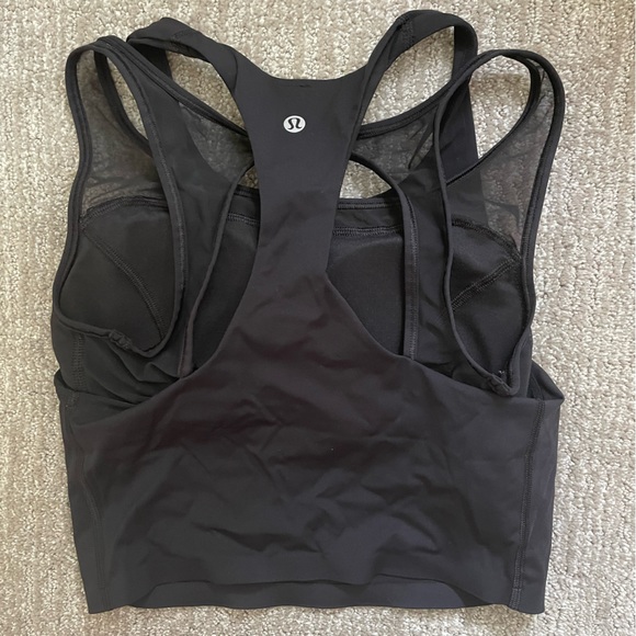 Lululemon mesh back longline - black size 4 - Picture 1 of 2